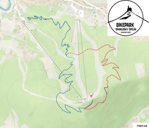 Bikepark Tanvaldský Špičák - mapa singletrailů