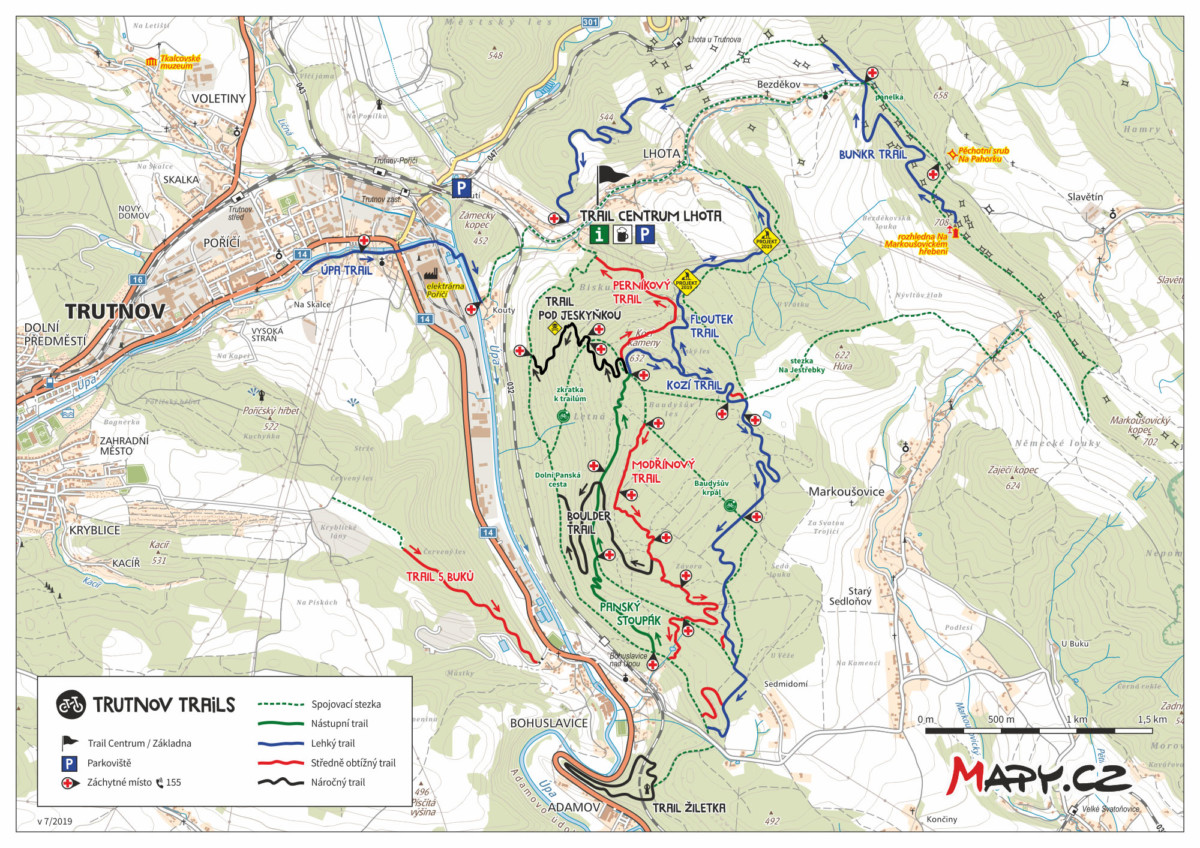 Trutnov Trails mapa