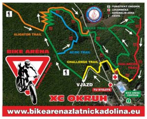Mapa trailů - Bike arena Zlatnícka dolina